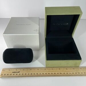 Van Cleef & Arpels Jewelry Box Set Sage Green Suede Inner White Outer Box Ludo